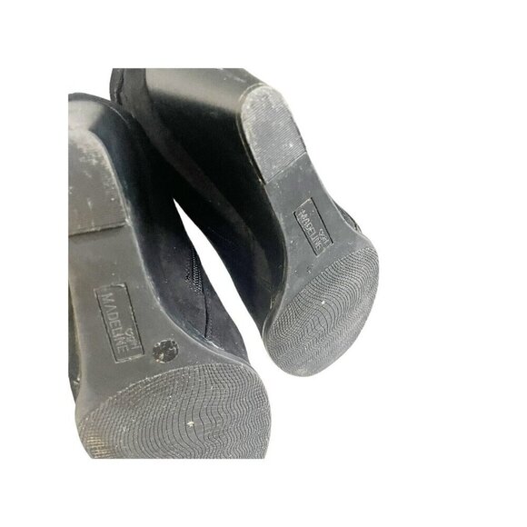Madeline Girl Black Suede Wedge Ankle Boots with Zipper Women's Size 8.5 Fall - Picture 6 of 8